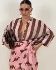 Gonna pareo LEOPARD ROSA