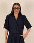 SALDO Tailleur PALMA - Completo giacca corta e pantalone gessato