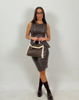 Cordset ANDREINA - Completo top con rouche e gonna corta