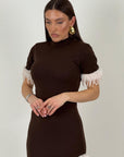 Abito GRACE - Abito lungo con piume- preordine 6-7 giorni