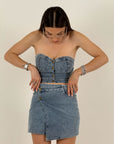 Cordset LUANA - Completo top e gonna corta in jeans