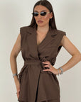 Tailleur ESTER - Completo gilet con cintura e pantalone