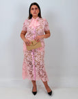 CURVY Abito ROSALINDA - Abito lungo in pizzo con fiocco alla gola - COLLEZIONE CHIC