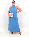 CURVY Abito CAPRI - abito lungo con schiena scoperta e attaccatura al collo LOW - COST