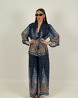 Cordset KIMB - tailleur kimono e Pantalone palazzo effetto seta