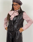 Cordset DOROTEA - Completo gilet e bermuda in ecopelle