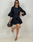 Cordset BRIGITTA - Completo giacca e gonna corta in jeans