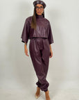 Cordset GERTRUDIS - Completo blusa e pantalone in ecopelle