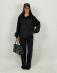 Tuta NOIR - Completo felpa con cappuccio e pantalone