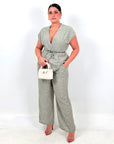 CURVY Cordset PINK - completo composto da blusa con fiocco in vita e pantalone palazzo LOW - COST