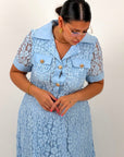 CURVY Abito BRENDA - Abito lungo in pizzo con cintura - COLLEZIONE CHIC