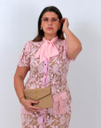 CURVY Abito ROSALINDA - Abito lungo in pizzo con fiocco alla gola - COLLEZIONE CHIC