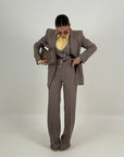 Tailleur CATE - Tailleur sartoriale gessato , composto da tre pezzi panciotto,giacca doppio petto con bottoni dorati e pantalone palazzo