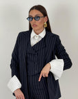 Tailleur Swami - Tailleur sartoriale tre pezzi top giacca e pantalone gessato