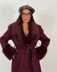 Cappotto STEFFY - Cappotto lungo con maniche e collo in pelliccia
