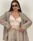 Tailleur CHIARA - Completo effetto lino con giacca monopetto e pantalone
