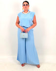 CURVY Cordset HAZIRAN - completo composto da maglia con spalline imbottite e pantalone palazzo plissettato