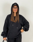 Tuta NOIR - Completo felpa con cappuccio e pantalone