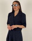 SALDO Tailleur PALMA - Completo giacca corta e pantalone gessato