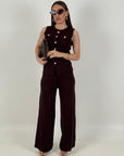 Cordset AMS - completo maglietta bottoni dorati e pantalone