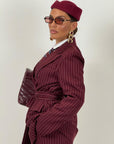 Tailleur ENRICA - COMPLETO GIACCA CON CINTURA E PANTALONE GESSATO