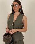 Cordset DOMINIQUE - Completo gilet e bermuda
