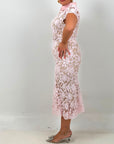 CURVY ABITO MOET - abito longuette in pizzo con collo effetto camicia e cintura nel punto vita - collezione chic