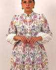 CURVY Abito MELLOR. - abito lungo fantasia a fiori con Cintura nel punto Vita - collezione chic