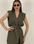 Tailleur ESTER - Completo gilet con cintura e pantalone