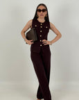 Cordset AMS - completo maglietta bottoni dorati e pantalone