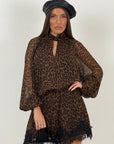 Abito CLARA corto fantasia leopardata Lumina