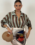 Camicia a righe MARRONE& TIFFANY