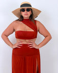 CURVY Cordset TROPEA - COMPLETO TOP E GONNA CON SPACCO