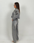 Cordset SWAROVSKI - Completo in denim con brillantini,giacca e pantalone