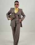 Tailleur CATE - Tailleur sartoriale gessato , composto da tre pezzi panciotto,giacca doppio petto con bottoni dorati e pantalone palazzo