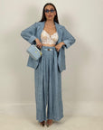 Tailleur CHIARA - Completo effetto lino con giacca monopetto e pantalone