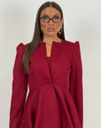 Tailleur Asia - Completo tre pezzi - giacca pantalone e top - giacca con rouche e pantalone palazzo