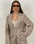 Tailleur CHIARA - Completo effetto lino con giacca monopetto e pantalone