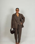 Tailleur LINA - Completo tre pezzi,giacca gilet e pantalone gessato