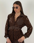 Cordset LOKA - Completo camicia in pizzo e pantalone