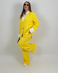 Tailleur MAIRA - Completo gessato con giacca con polso in finta camicia e pantalone