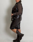 CURVY Cordset DOROTEA - Completo gilet e bermuda in ecopelle