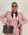 Tailleur CATE - Tailleur sartoriale gessato , composto da tre pezzi panciotto,giacca doppio petto con bottoni dorati e pantalone palazzo