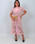 CURVY Abito ROSALINDA - Abito lungo in pizzo con fiocco alla gola - COLLEZIONE CHIC