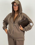 Tuta CHIARA - Completo felpa con zip e pantalone