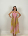 Abito BREEZE - ABITO SCOLLO ALL AMERICANA FANTASIA A RIGHE - COLLEZIONE PAREO