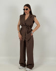 Tailleur ESTER - Completo gilet con cintura e pantalone