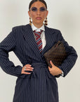 Tailleur ENRICA - COMPLETO GIACCA CON CINTURA E PANTALONE GESSATO