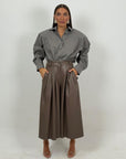 Pantalone largo ILENIA in ecopelle
