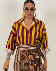 Camicia a righe GIALLO& BORDEAUX